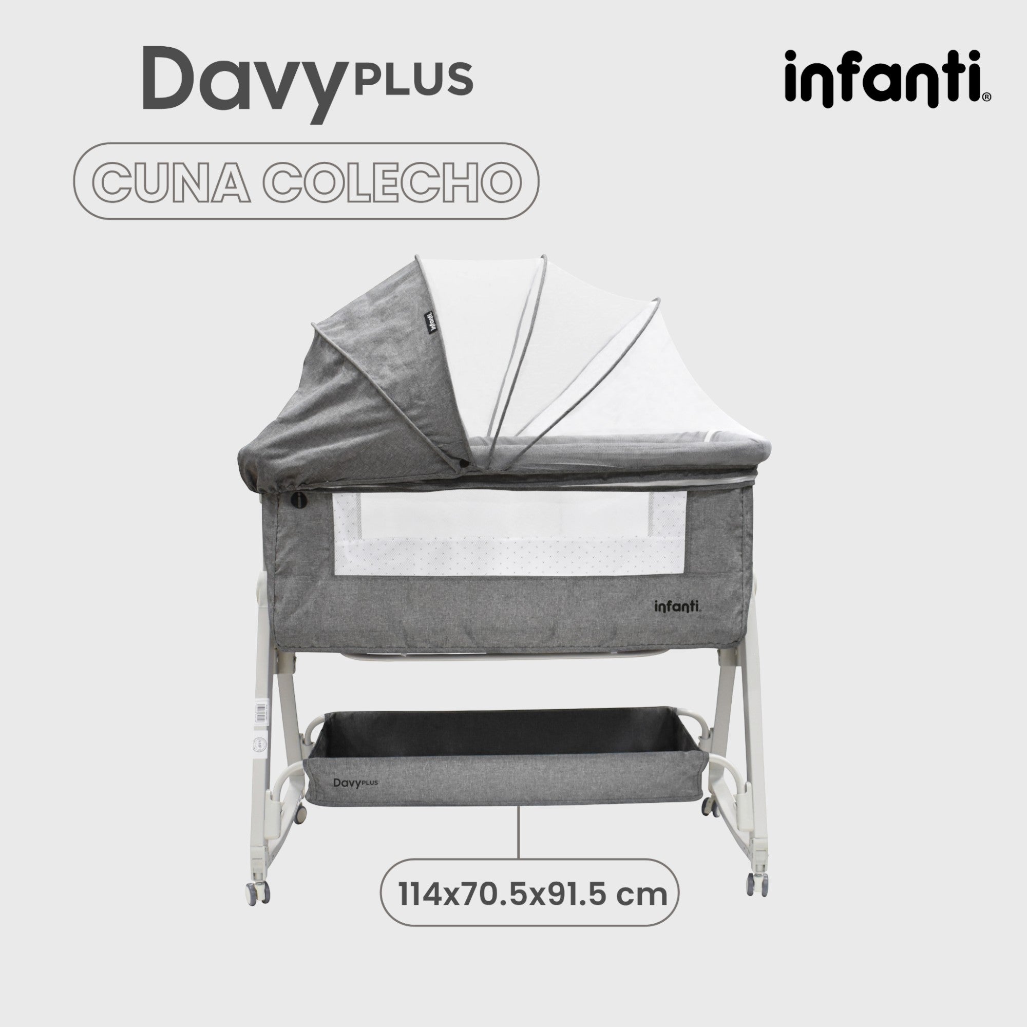Cuna Colecho Para Bebe Mosquitero Con Cambiador Desmontable