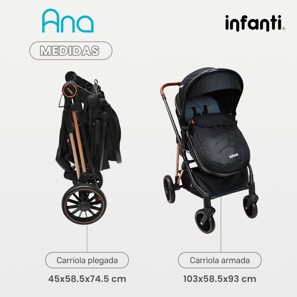 Carriola Ana Infanti Con Sistema De Viaje Convertible A Bambineto