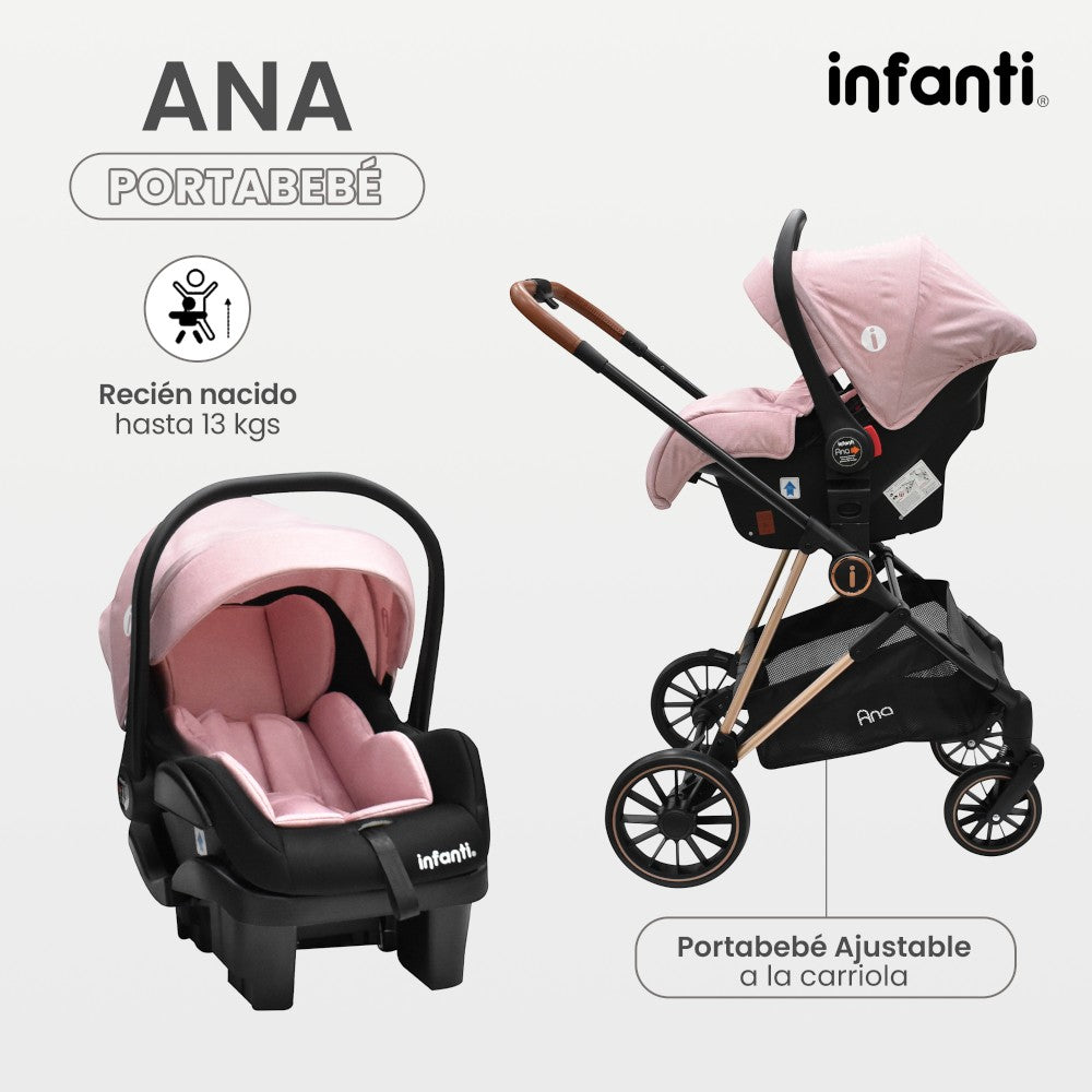 Carriola Ana Infanti Con Sistema De Viaje Convertible A Bambineto