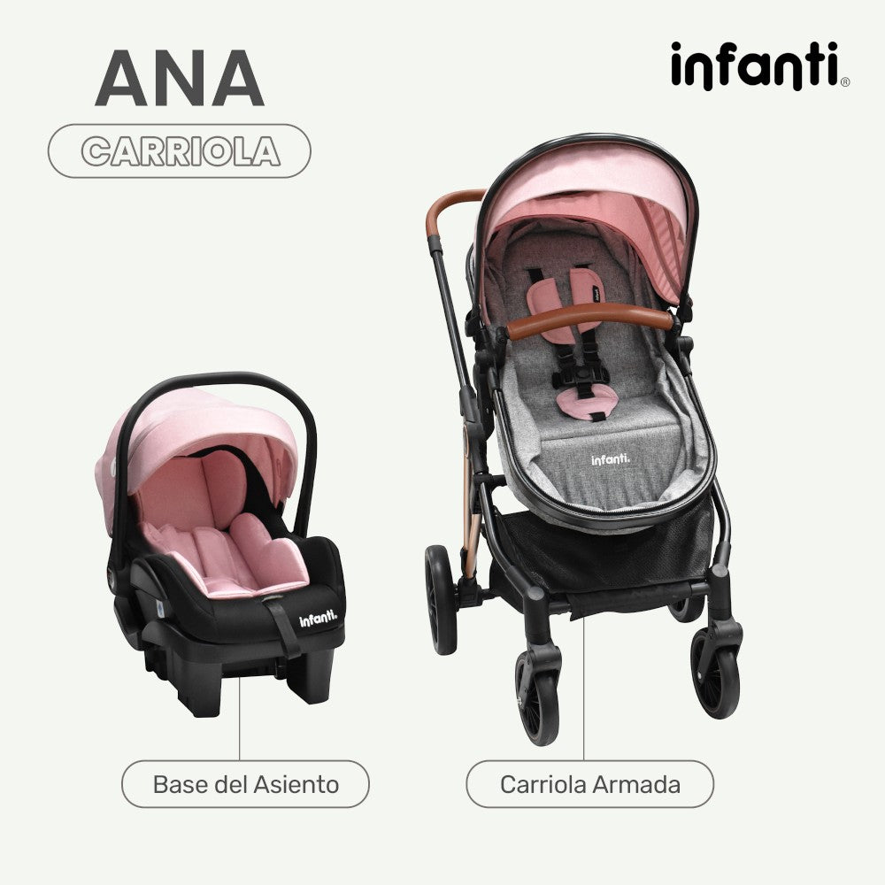 Carriola Ana Infanti Con Sistema De Viaje Convertible A Bambineto