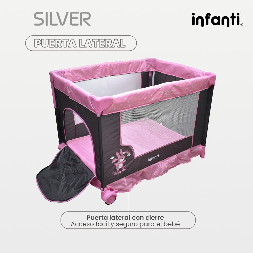 Cuna Corral Silver Colecho Infanti Para Bebé Plegable