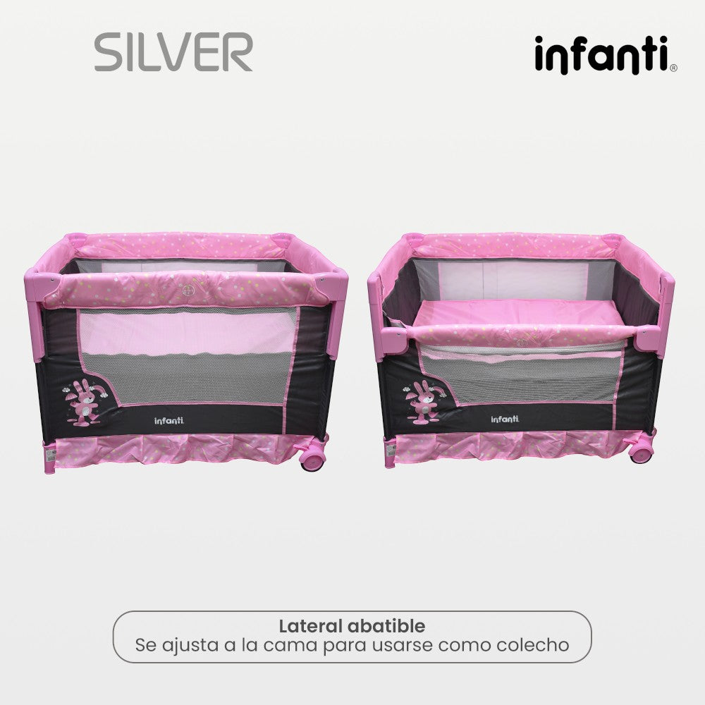 Cuna Corral Silver Colecho Infanti Para Bebé Plegable