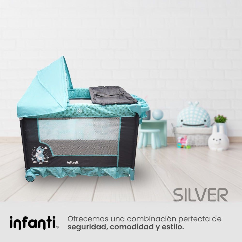 Cuna Corral Silver Colecho Infanti Para Bebé Plegable