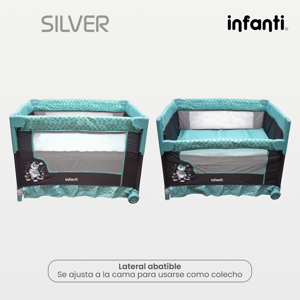 Cuna Corral Silver Colecho Infanti Para Bebé Plegable