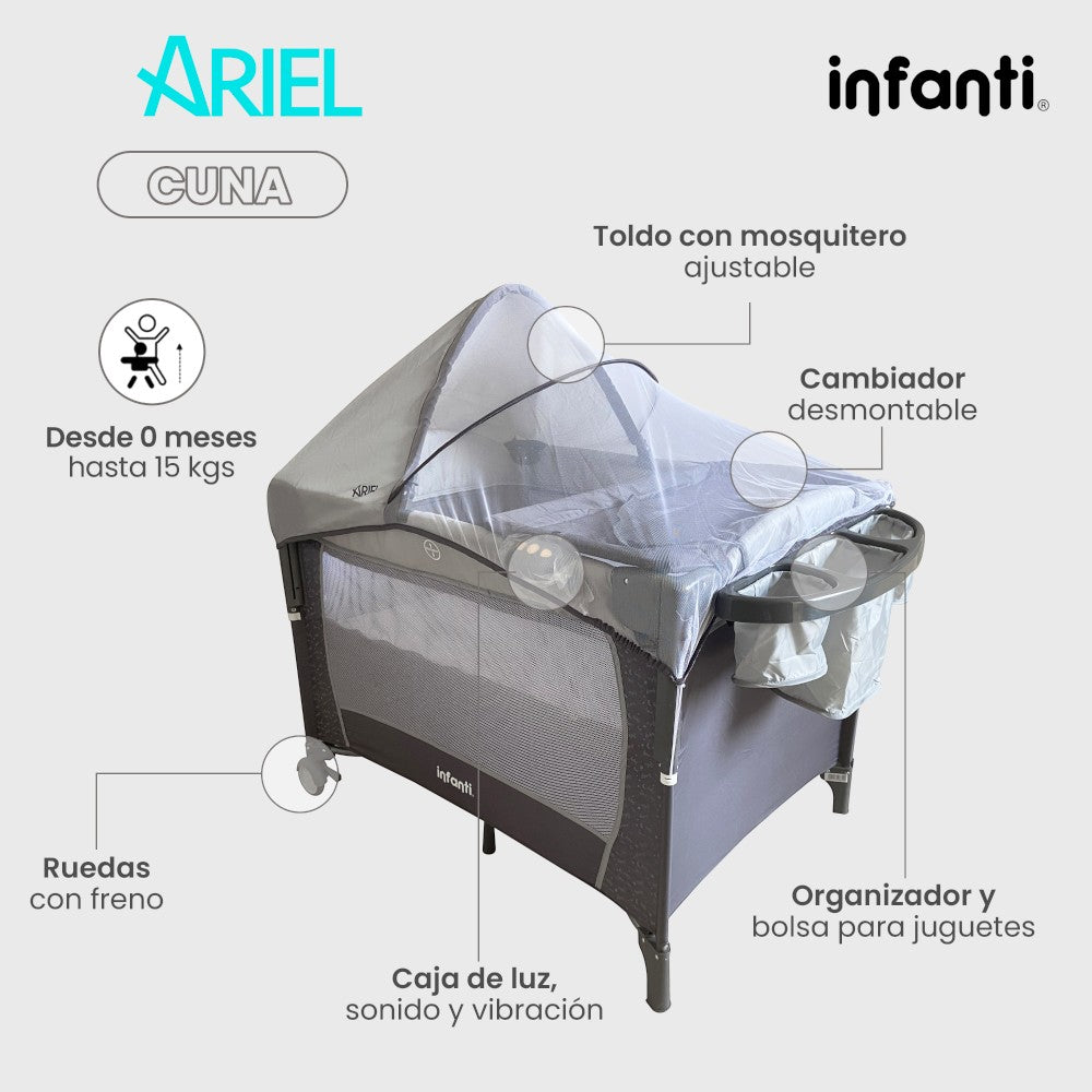Cuna Para Bebé Viajera Tipo Colecho Ariel Infanti