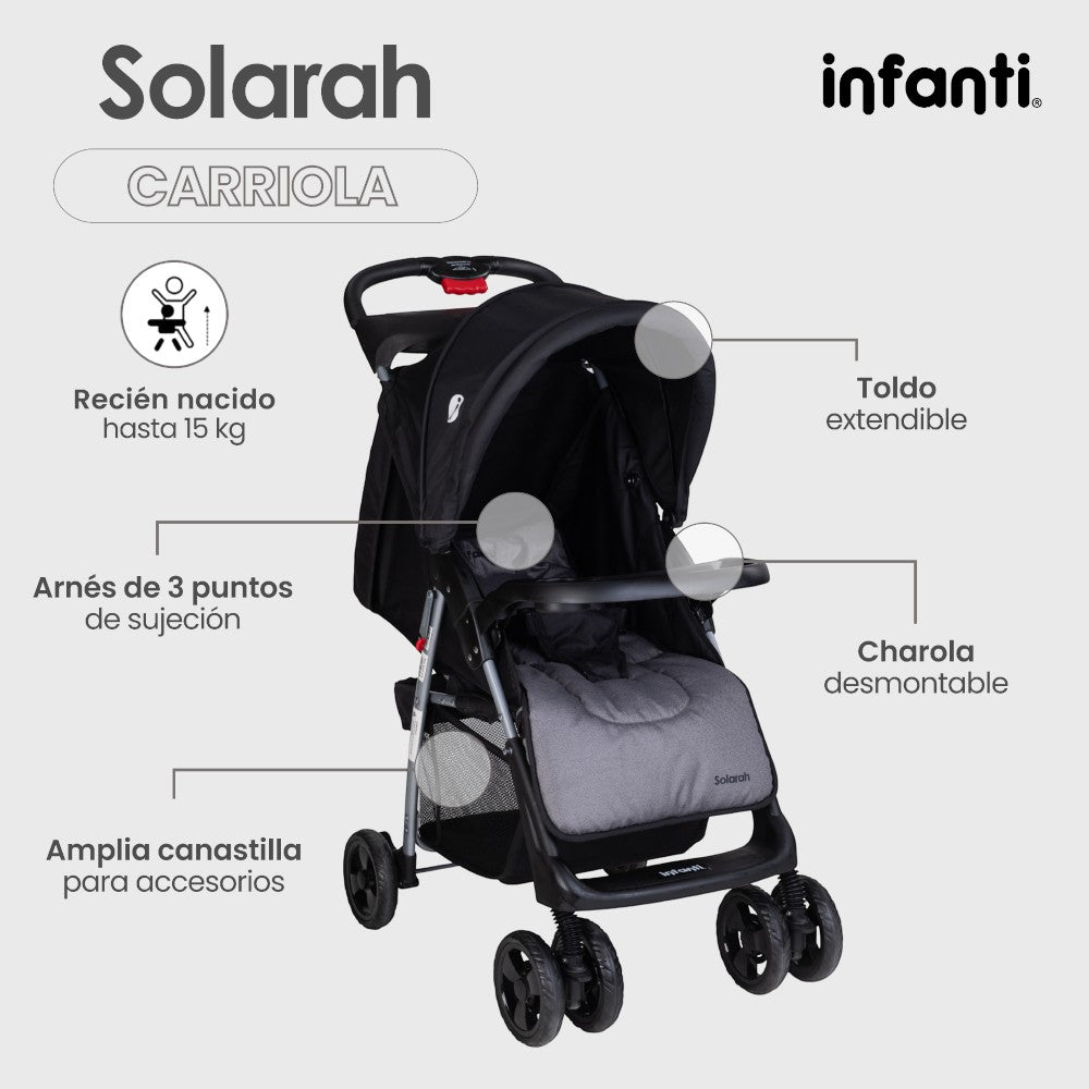 Infanti Carriola Sistema De Viaje Solarah Plegable Con Portabebé