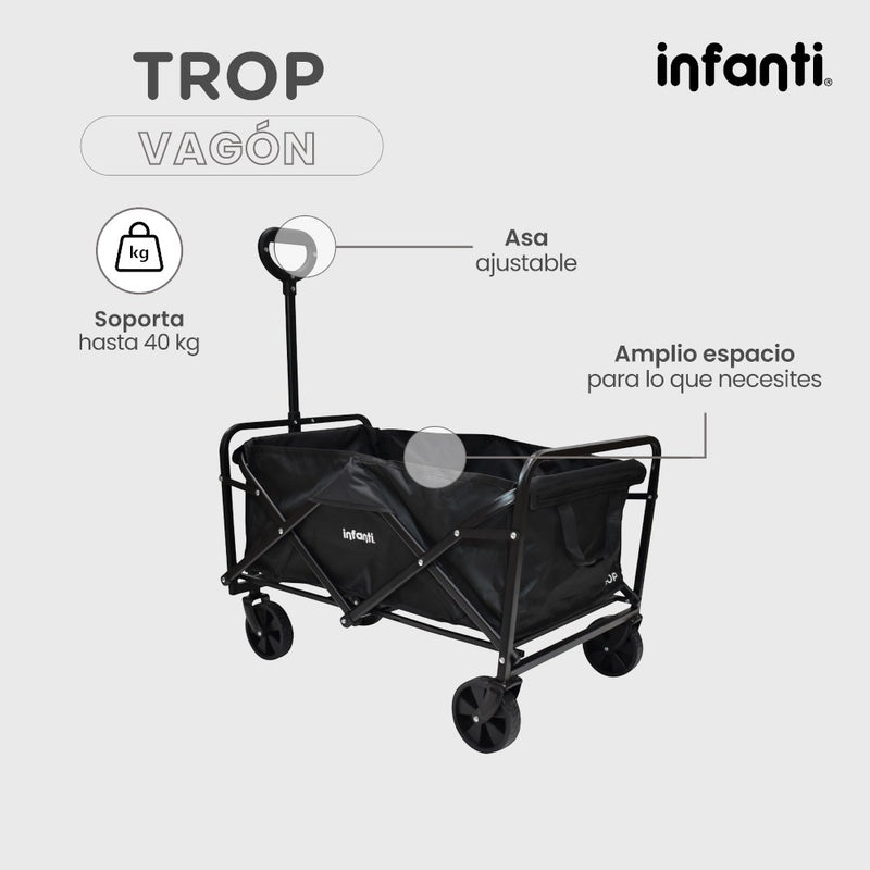 Carrito De Paseo Vagón Trop Infanti Plegable Y Multiusos