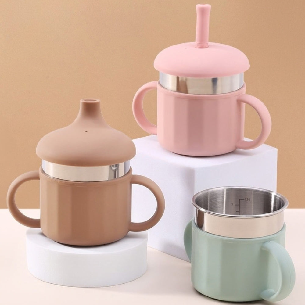 Vaso Con Popote Térmico Straw Cup Con Popote Y Asas Integradas Diseño Práctico Y Fácil De Transportar