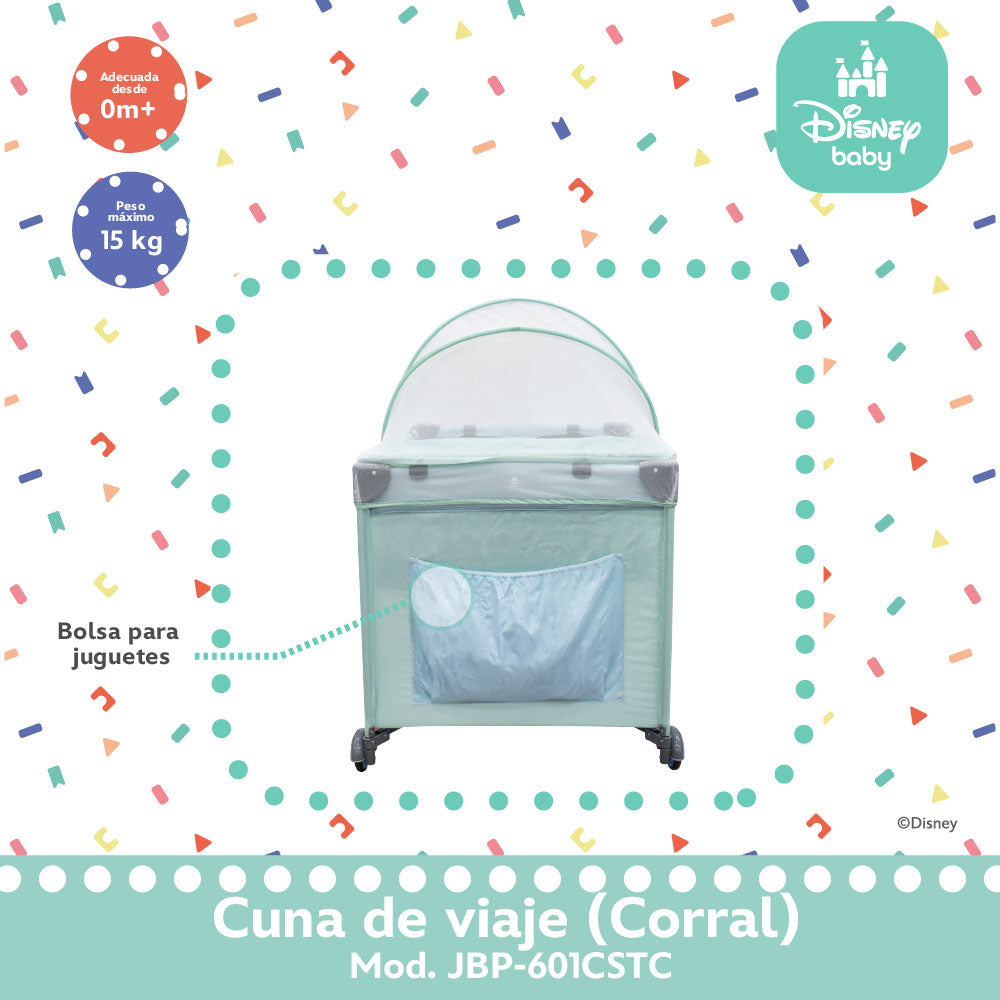 Cuna de Viaje Disney Con 2 Niveles de Altura y Cambiador Desmontable