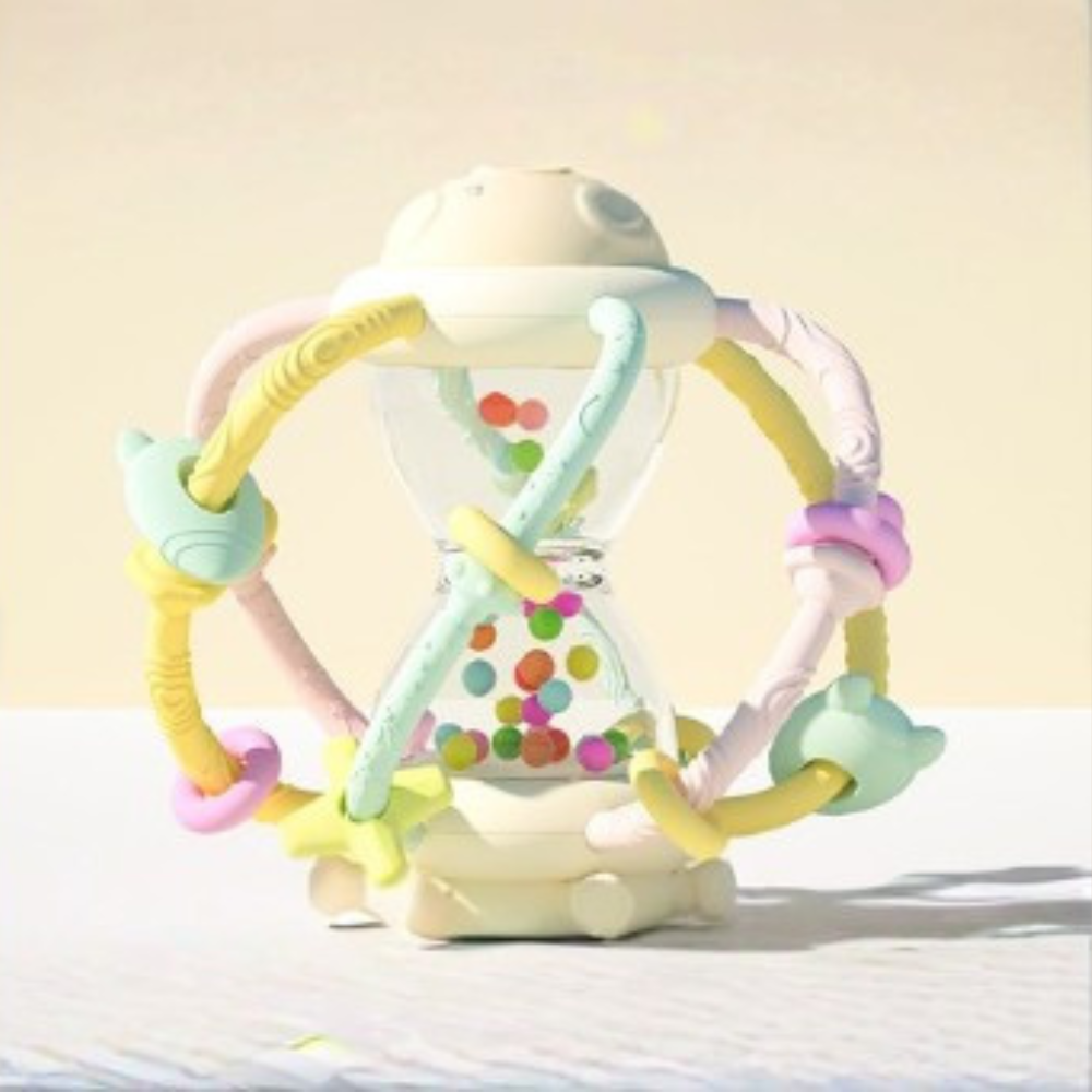 Mordedera De Silicón Con Diseño De Reloj De Arena Colorido Flexible Fácil De Sujetar Y Manipular