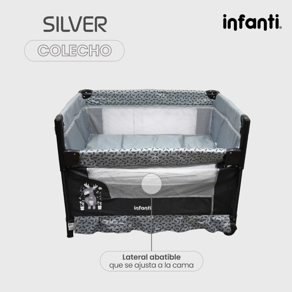 Cuna Corral Silver Colecho Infanti Para Bebé Plegable