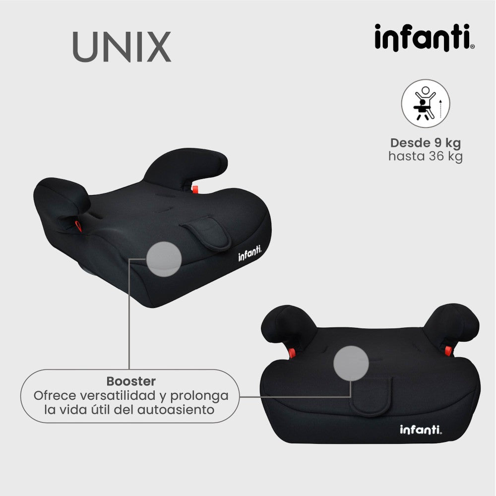 Autoasiento Infanti Unix Grupo 1, 2, 3 Convertible A Booster