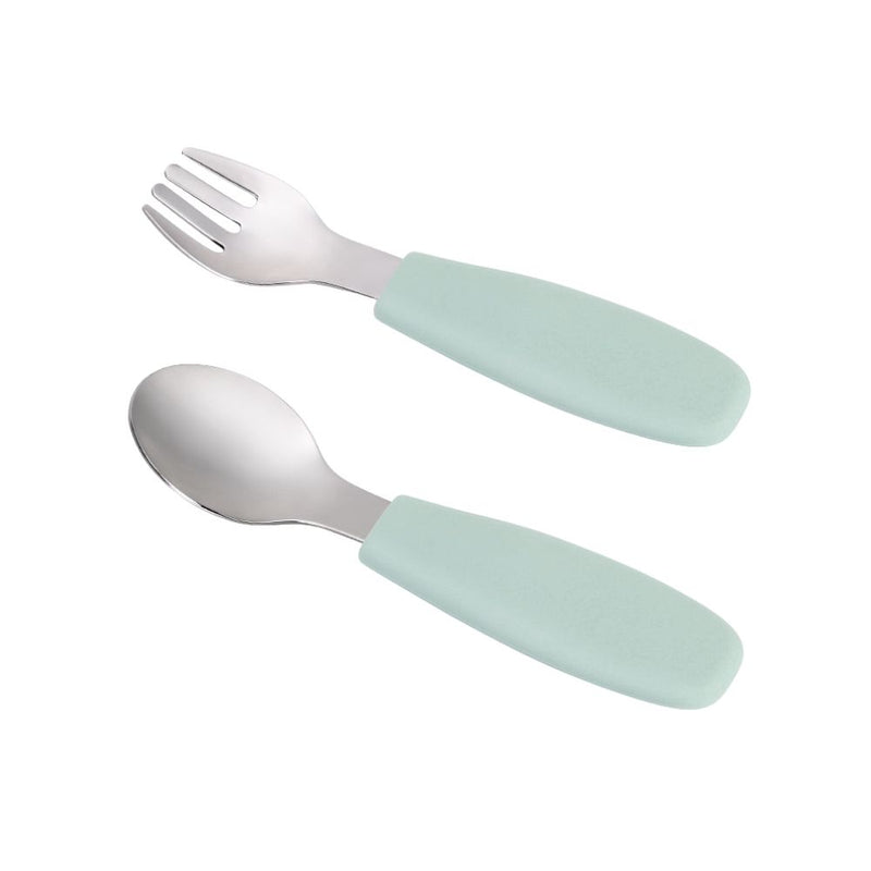 Set de Cubiertos 2 Piezas Cuchara Y Tenedor Con Mango Liso BPA Free