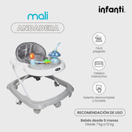 Andadera Mali Infanti Charola Musical y Removible