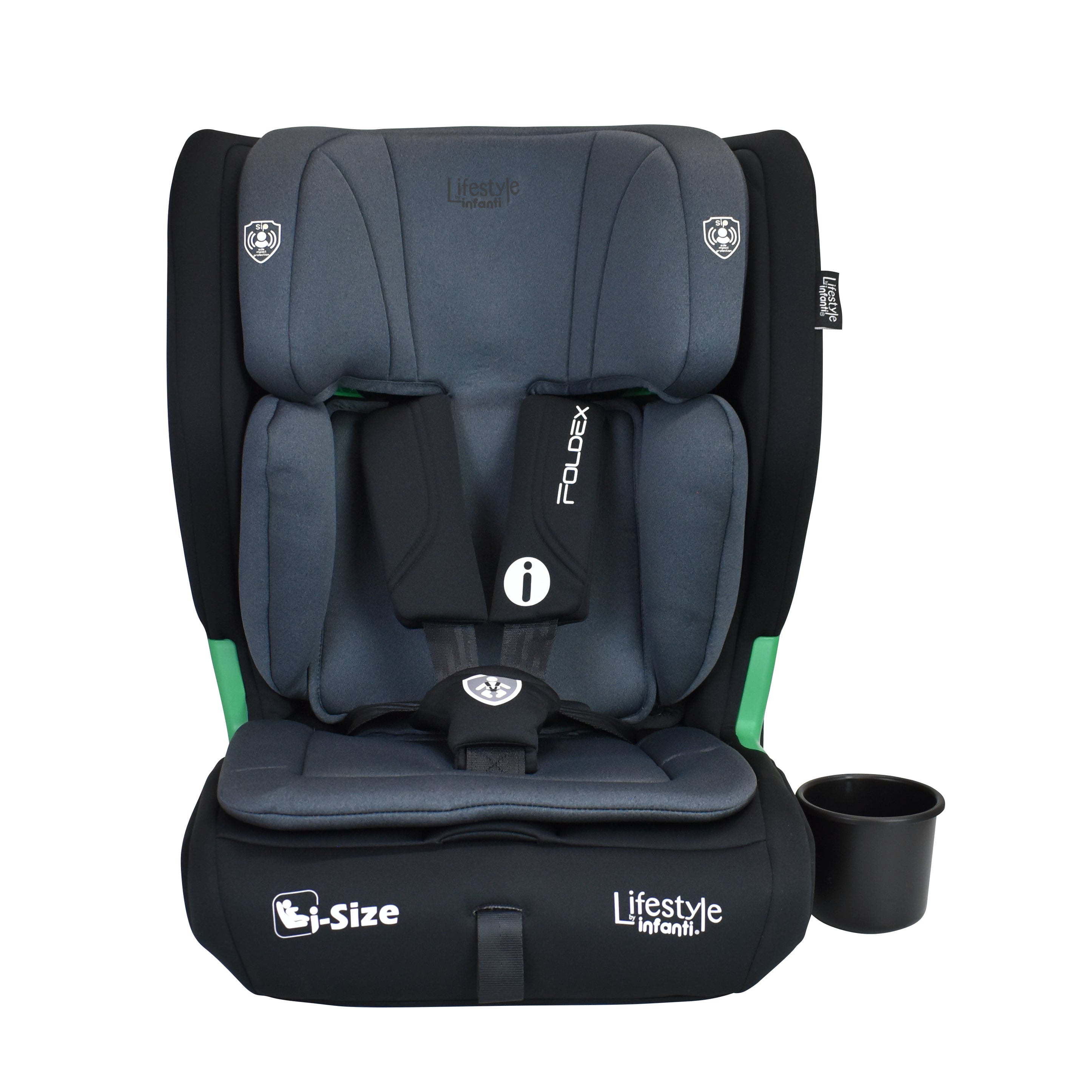 Autoasiento Foldex Grupo 1, 2 y 3 De 76 A 150 cm, i-Size, Arnés De 5 Puntos, ISOFIX, Top Tether, Soporte De Cabeza Ajustable, Protección Lateral, Plegable, Portavasos, Lifestyle By Infanti