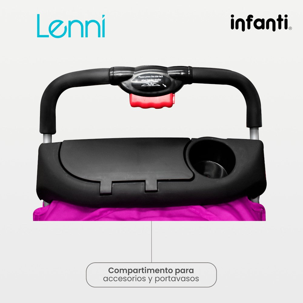 Carriola Travel System Lenni Con Portabebé y Plegado a Una Mano