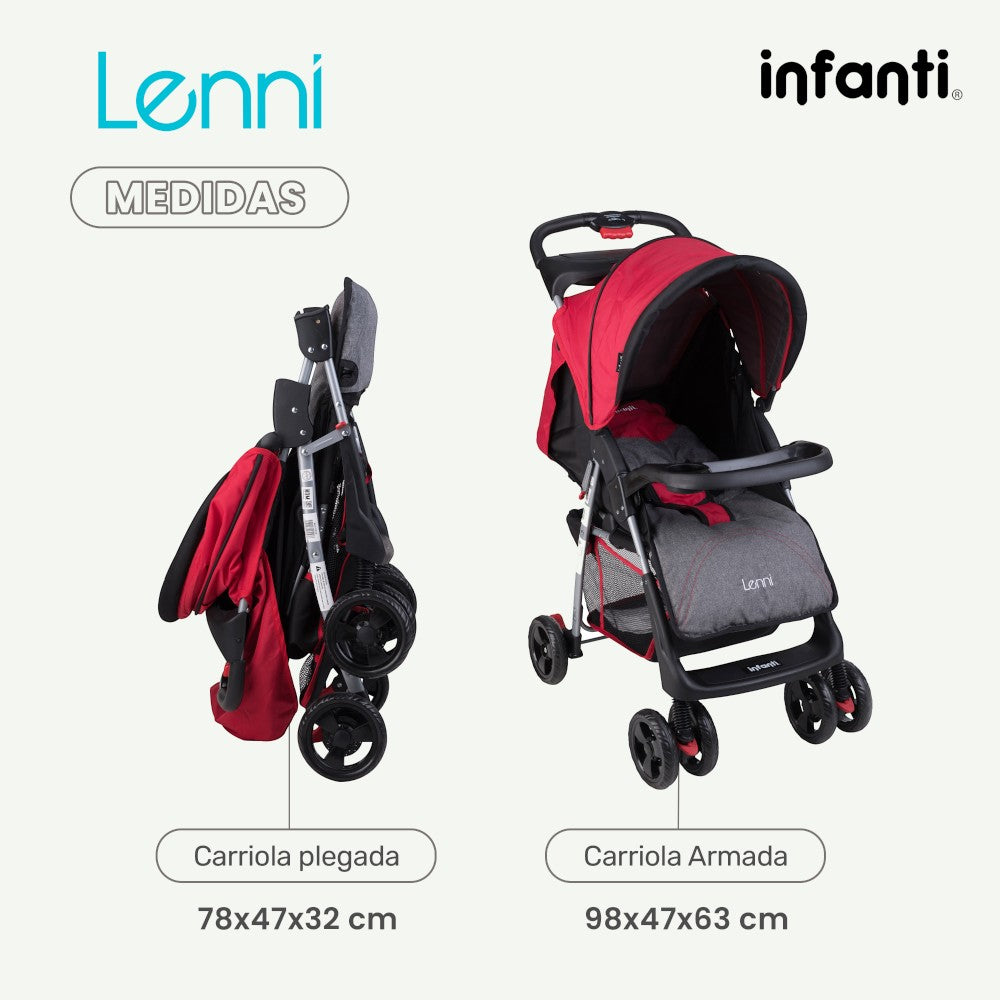 Carriola Infanti Lenni: Plegado Compacto, Portabebé Desmontable Para Auto
