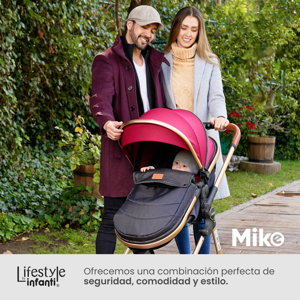 Carriola Travel System Mike Con Bambineto Reversible y Portabebé Grupo 0+