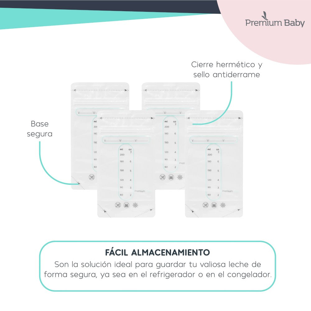Premium Baby Bolsa De Almacenamiento Para Leche Materna 50 piezas