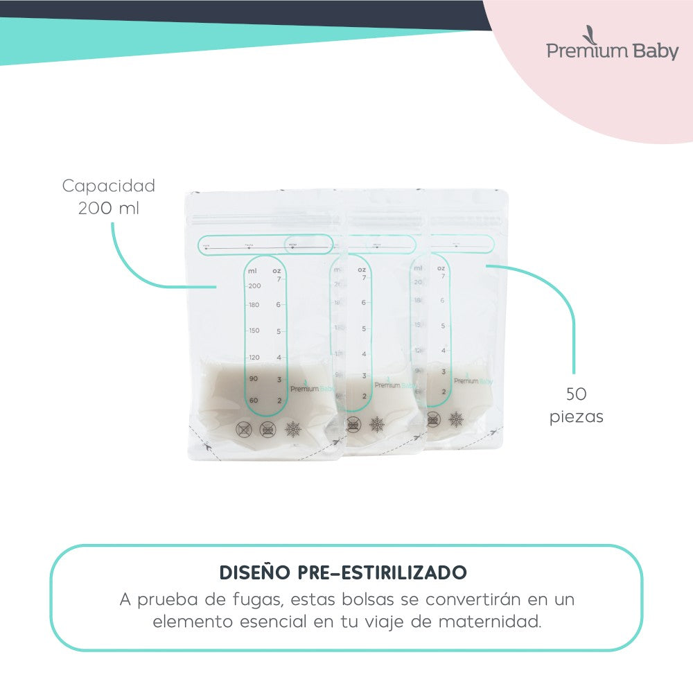 Premium Baby Bolsa De Almacenamiento Para Leche Materna 50 piezas