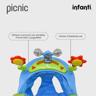 Andadera Picnic Infanti Plegable Para Bebé Con Barra De Empuje