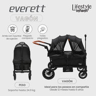 Carriola Doble Vagón Everett Lifestyle By Infanti