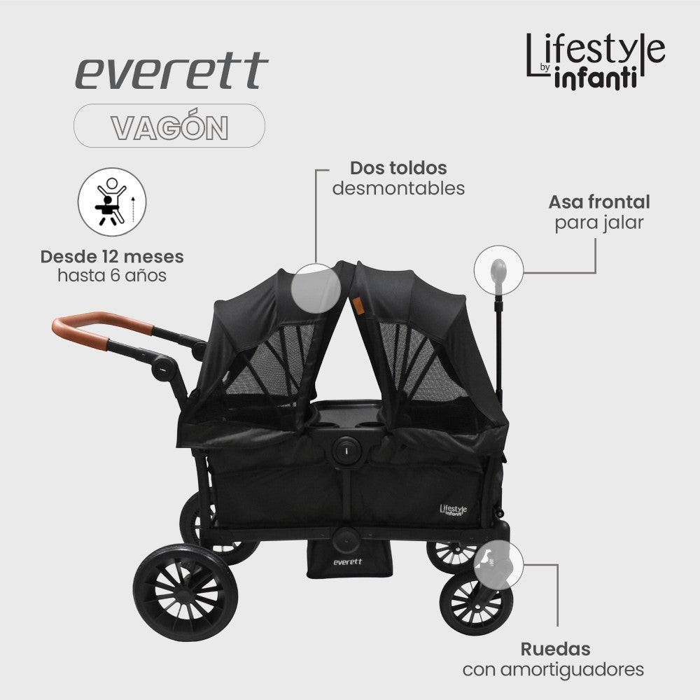 Carriola Doble Vagón Everett Lifestyle By Infanti