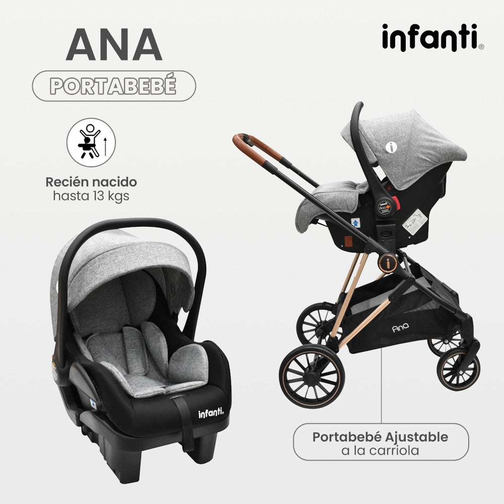 Carriola Ana Infanti Con Sistema De Viaje Convertible A Bambineto