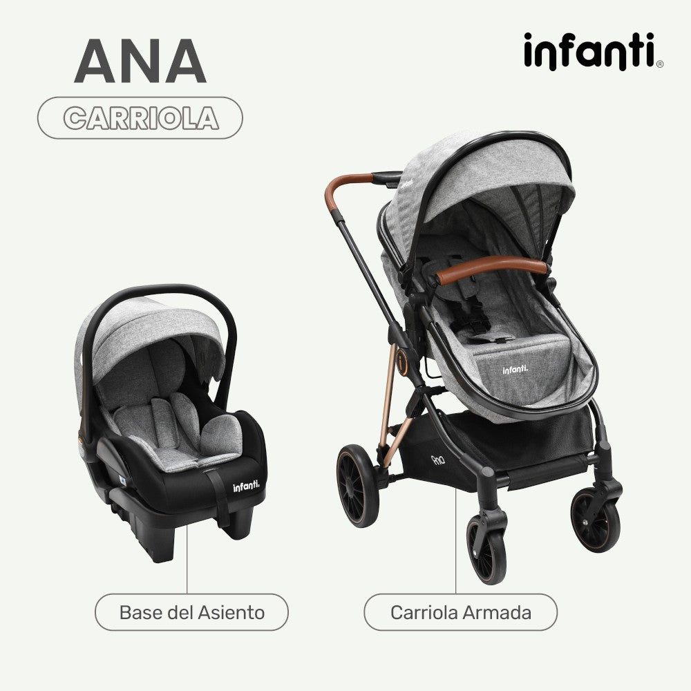 Carriola Ana Infanti Con Sistema De Viaje Convertible A Bambineto