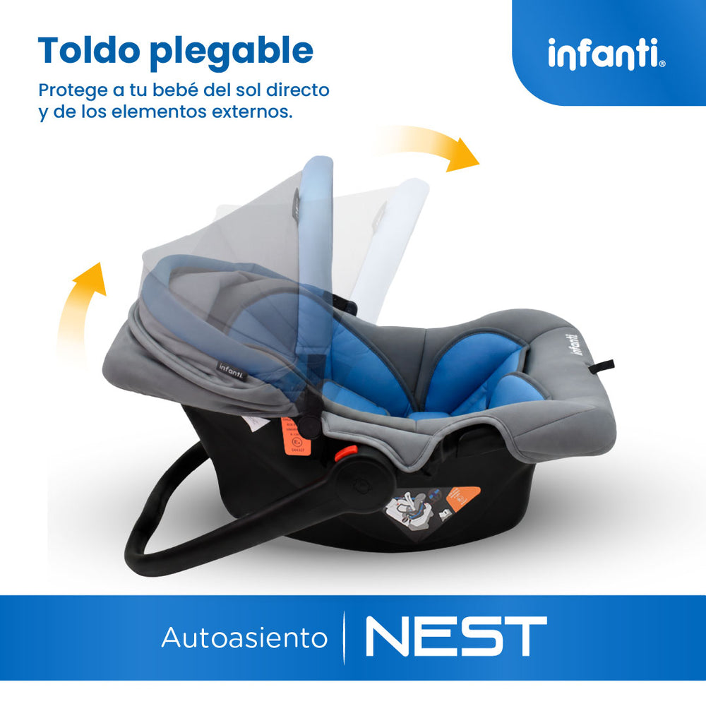 Autoasiento Portabebé Nest Con Anclaje Universal y Soporte Acolchado