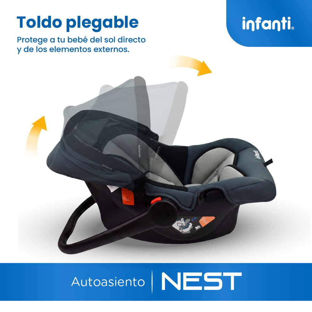 Autoasiento Portabebé Nest Con Anclaje Universal y Soporte Acolchado
