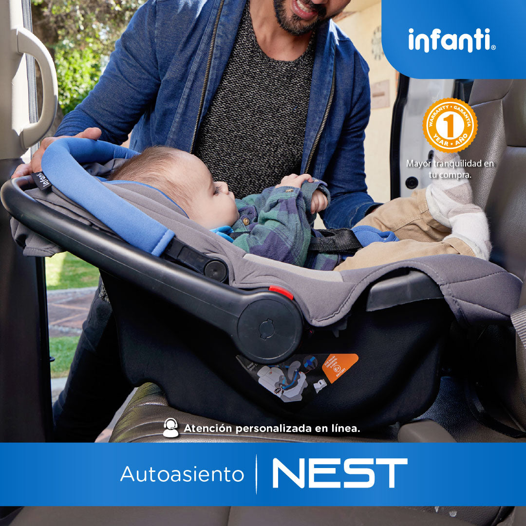 Autoasiento Portabebé Nest Con Anclaje Universal y Soporte Acolchado