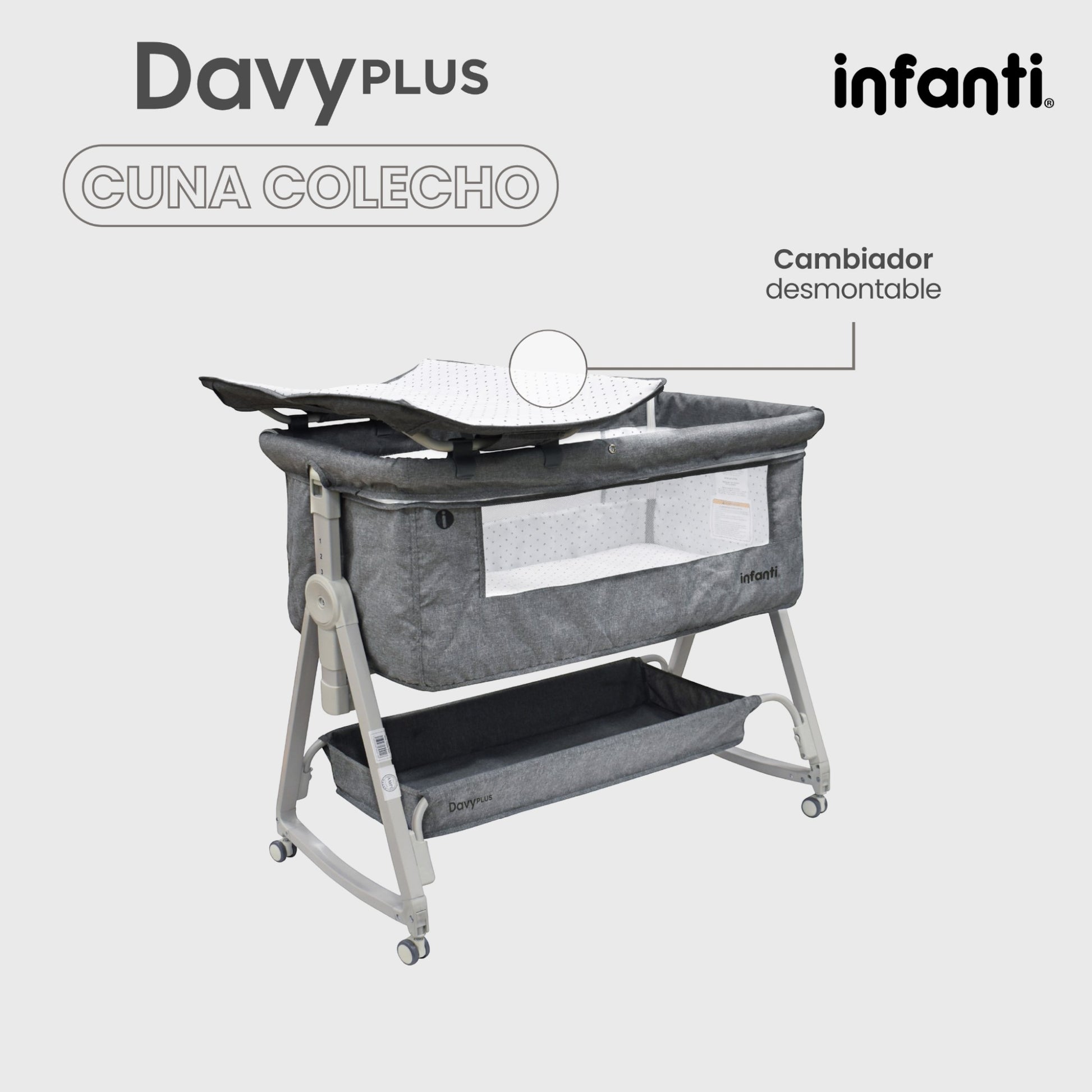 Cuna Colecho Para Bebe Mosquitero Con Cambiador Desmontable