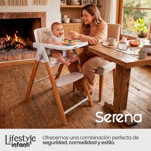 Silla Alta Periquera 2 En 1 Serena Plegable Con Arnes De 5 Puntos