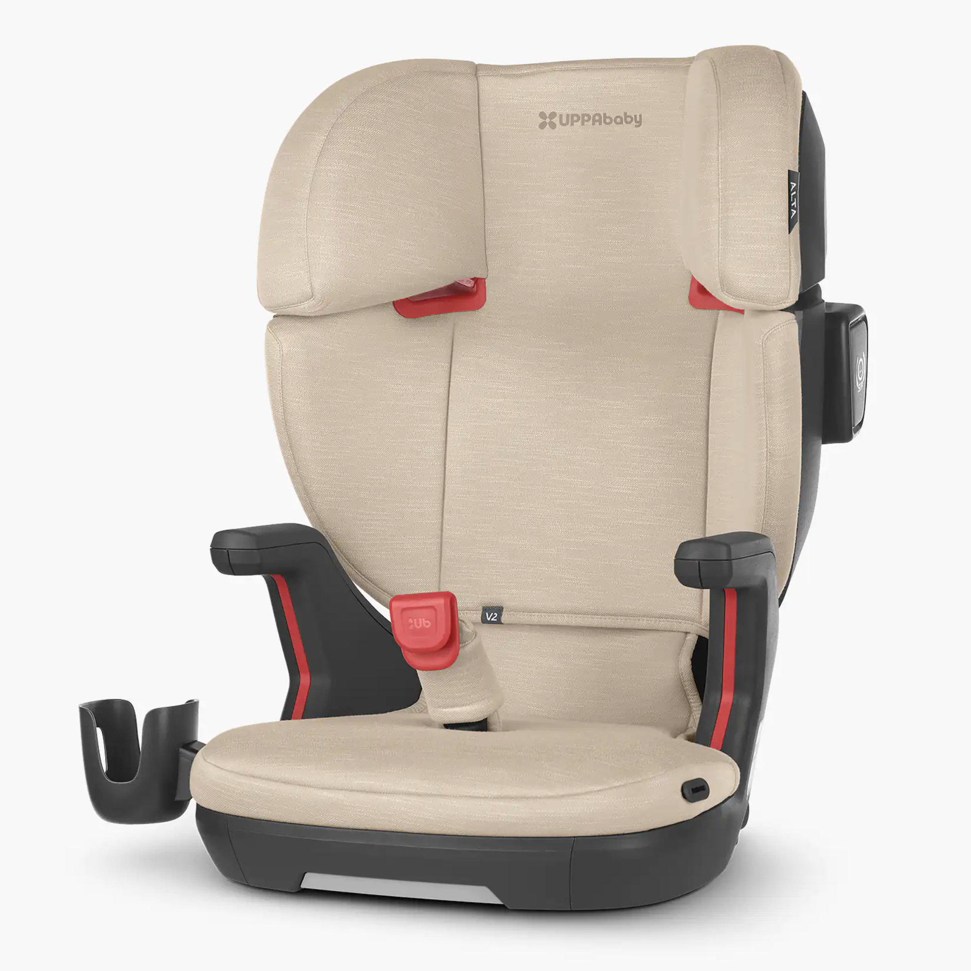 Autoasiento Booster Alta V2 UPPAbaby Kavneer Almond Melange | Respaldo Alto, SecureFit™, Reposacabezas Ajustable, Protección Lateral Portavasos