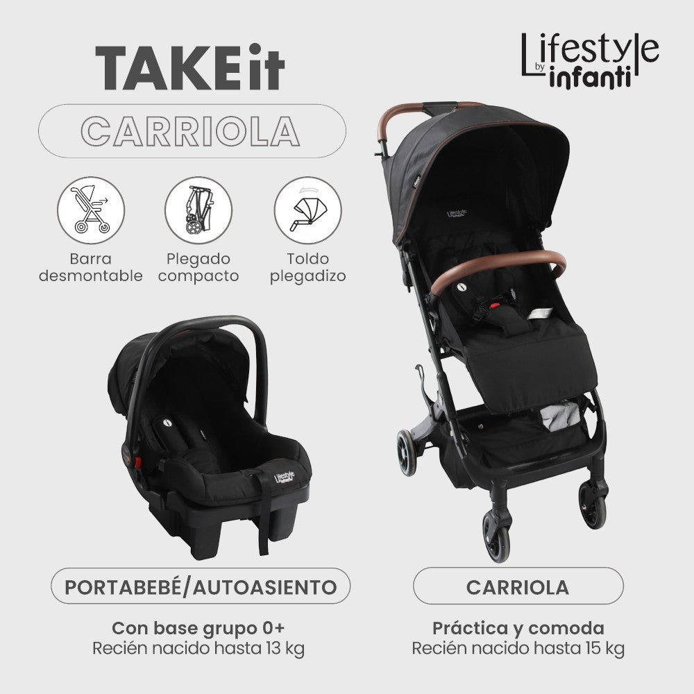 Lifestyle By Infanti Carriola Take It Sistema De Viaje Compacta Con Portabebé