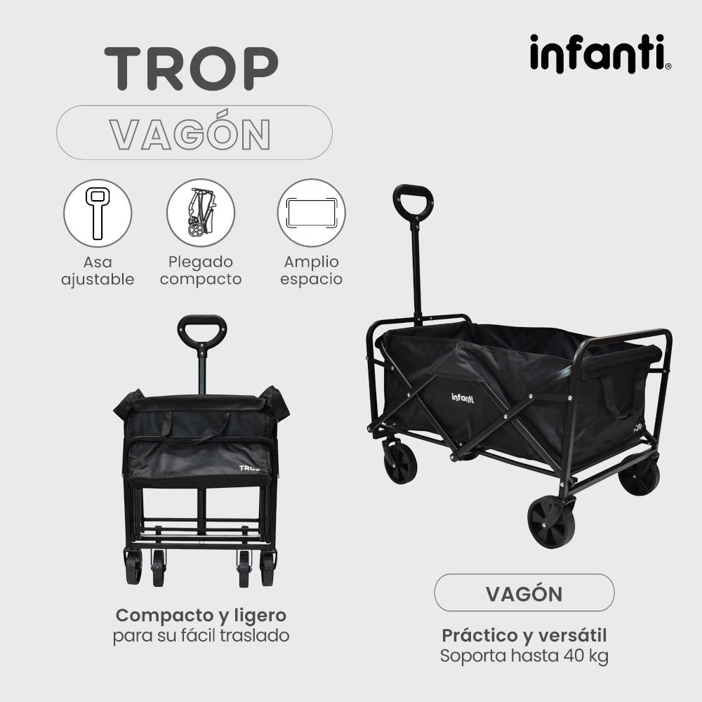 Carrito De Paseo Vagón Trop Infanti Plegable Y Multiusos