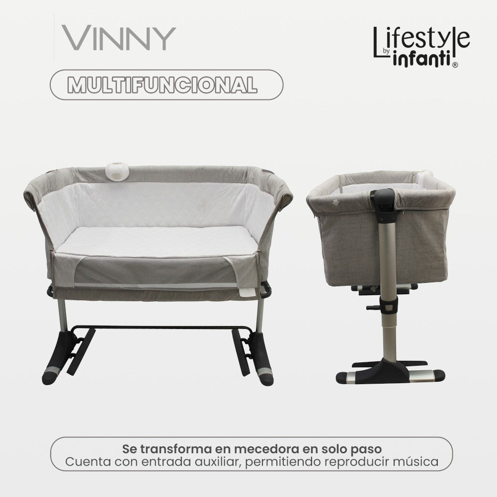 Cuna Colecho Vinny Gris Lifestyle by Infanti
