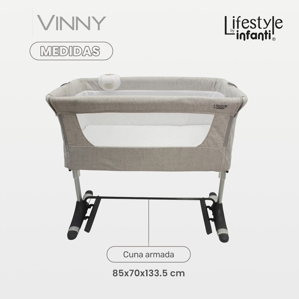 Cuna Colecho Vinny Gris Lifestyle by Infanti