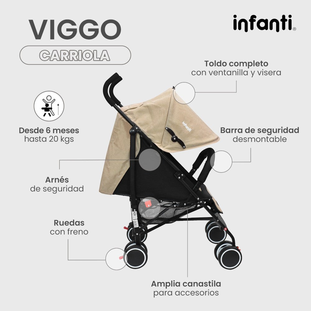 Infanti Carriola Portátil Viggo Ligera Y Reclinable