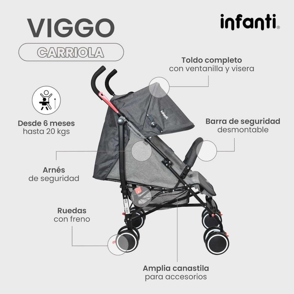 Infanti Carriola Portátil Viggo Ligera Y Reclinable