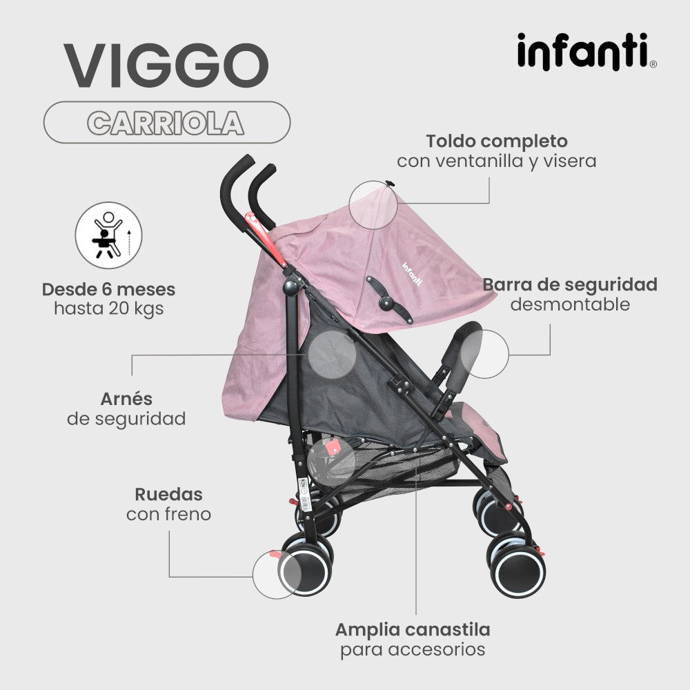 Infanti Carriola Portátil Viggo Ligera Y Reclinable