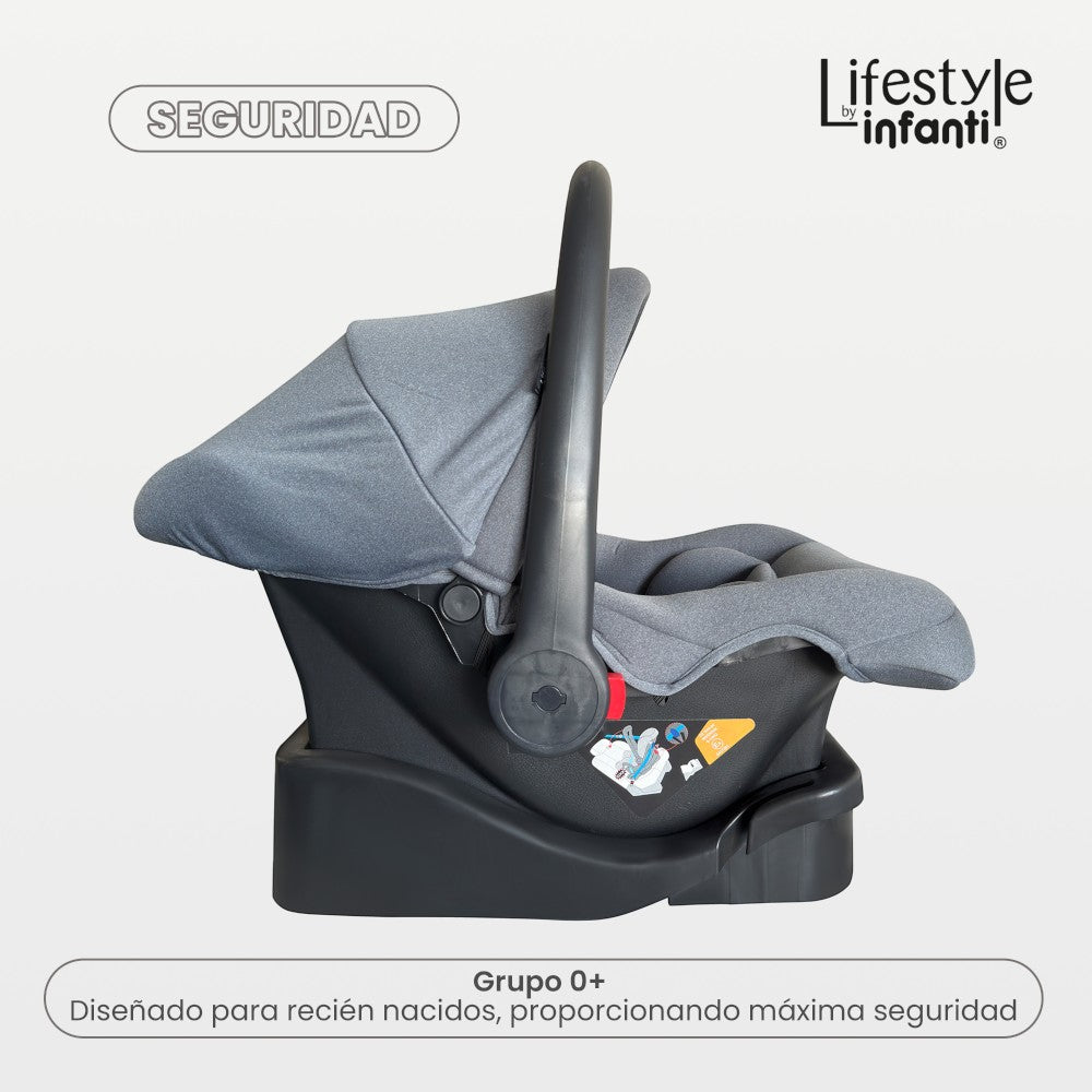 Autoasiento Nest LX Porta Bebé Color Gris Con Base Para Carro