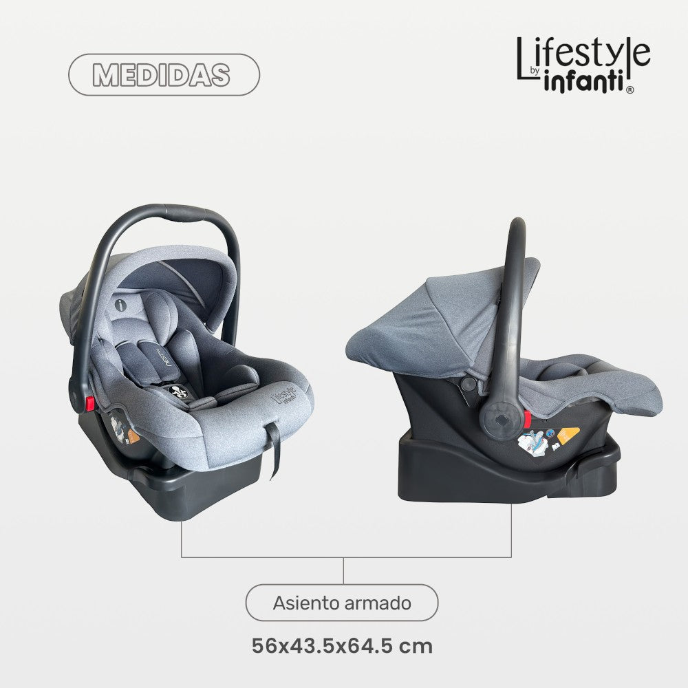 Autoasiento Nest LX Porta Bebé Color Gris Con Base Para Carro