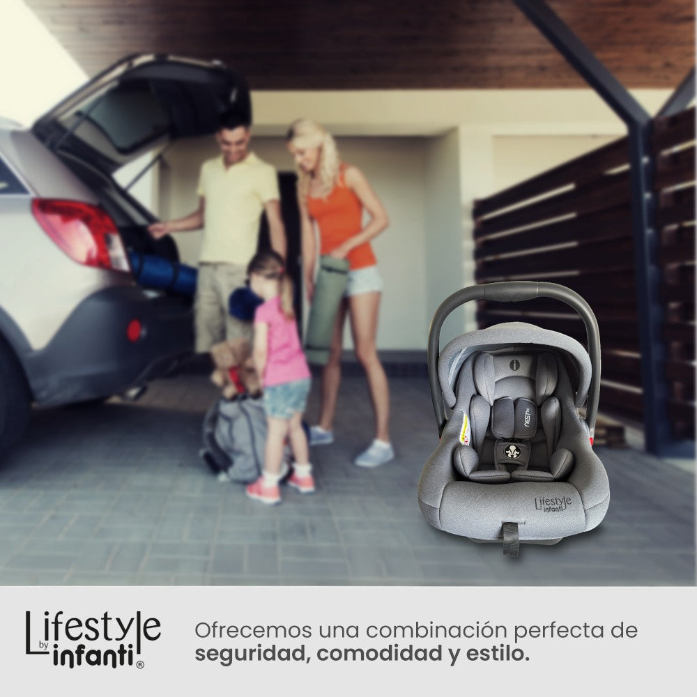 Autoasiento Nest LX Porta Bebé Color Gris Con Base Para Carro