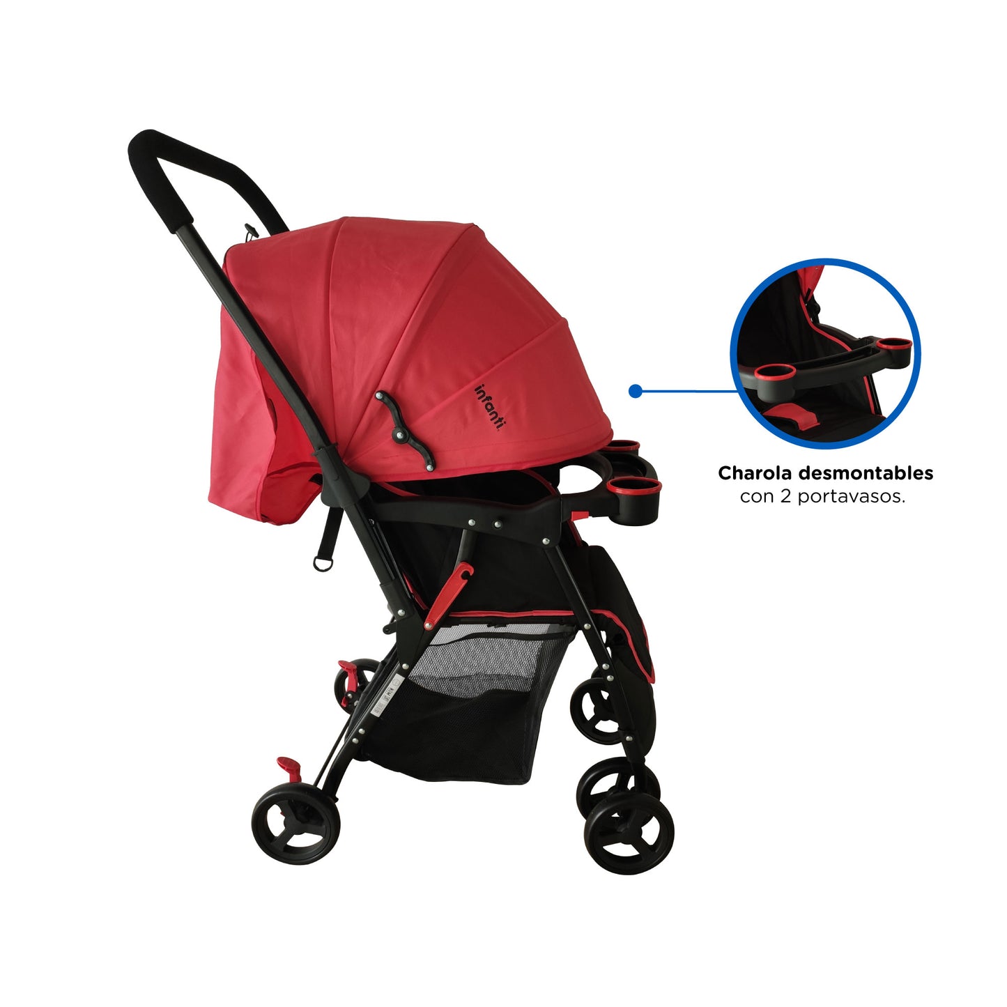 Carriola Infanti Para Bebe Con Mango Reversible, Swivel