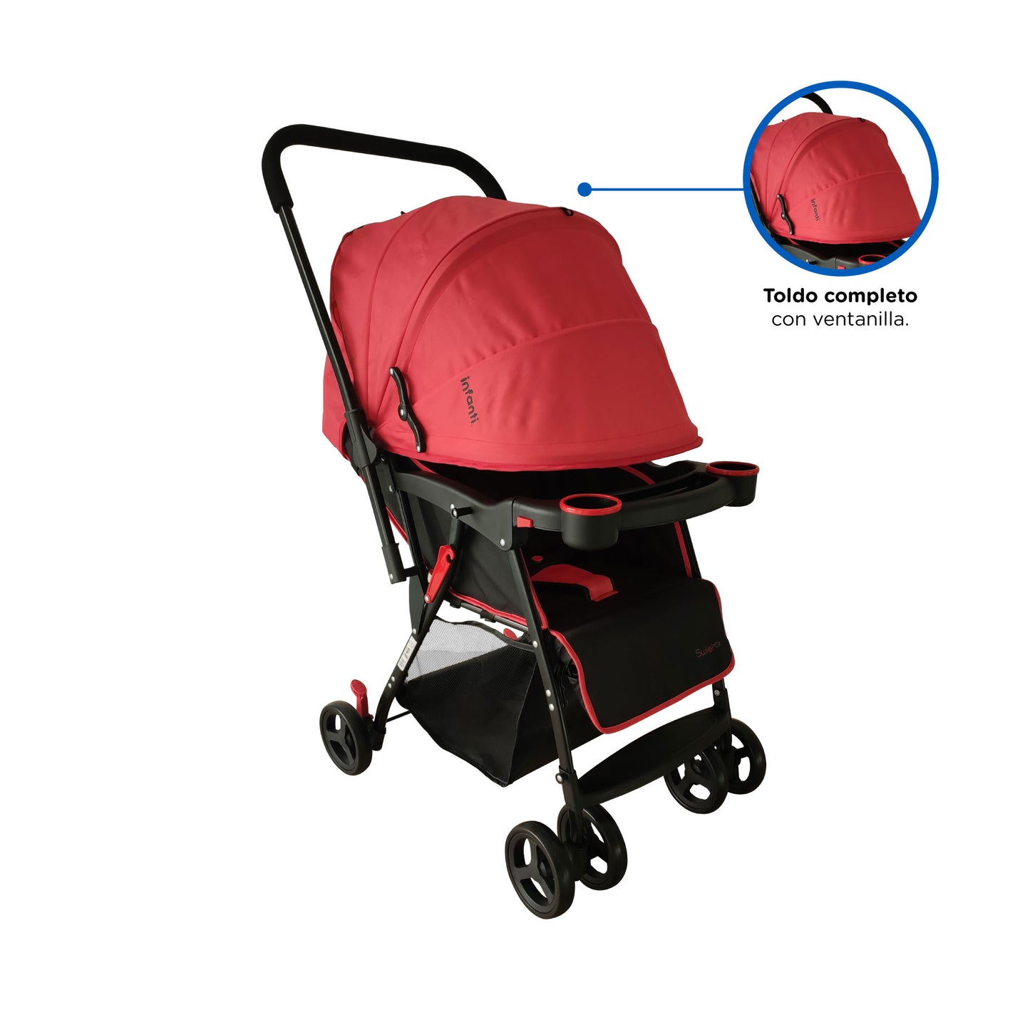 Carriola Infanti Para Bebe Con Mango Reversible, Swivel