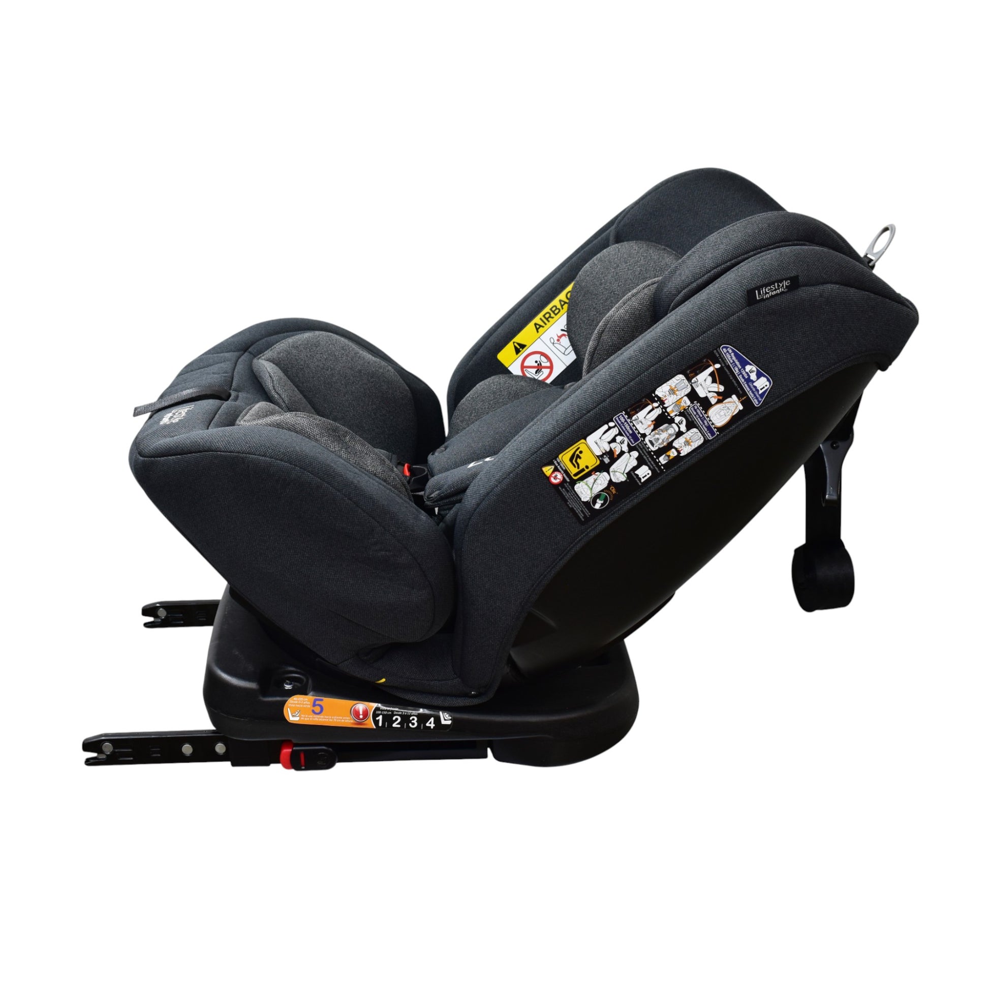 Autoasiento Para Carro Con Giro 360° Seguridad Isofix Luke Gris Oxford