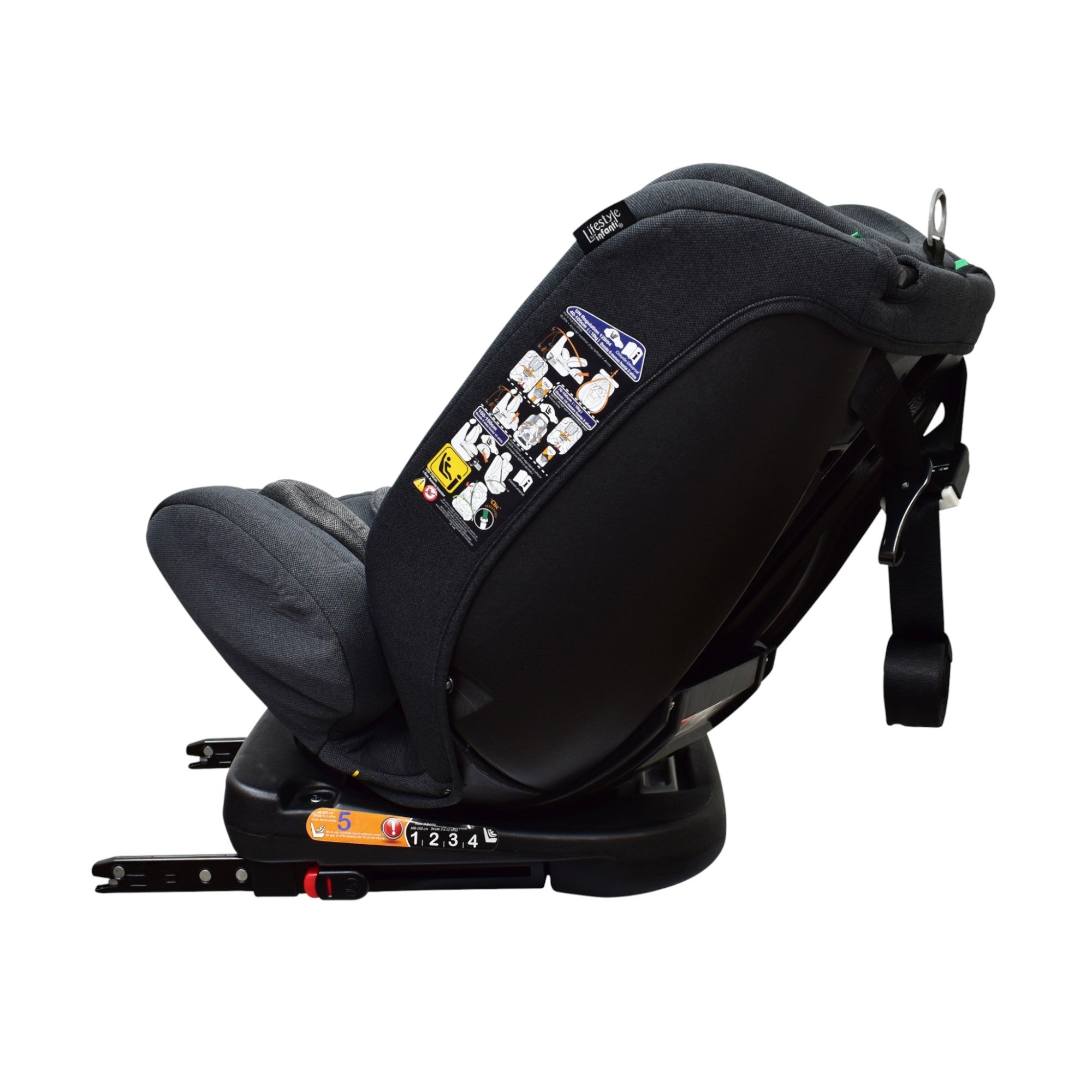 Autoasiento Para Carro Con Giro 360° Seguridad Isofix Luke Gris Oxford