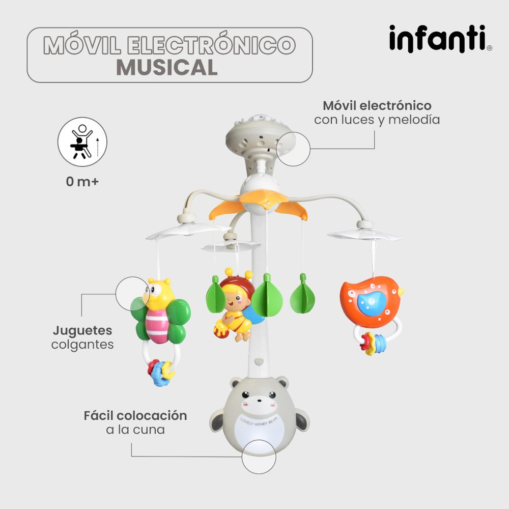 Móvil Electrónico Musical Blanco Infanti